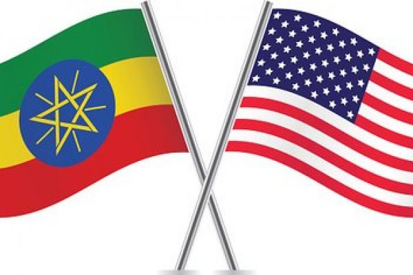 Ethiopia and USA Flag
