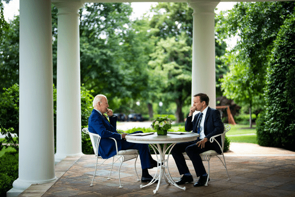 President Biden meeting last week with Senator Chris Murphy of Connecticut, the lead Democratic negotiator on gun reform legislation.Doug Mills/The New York Times