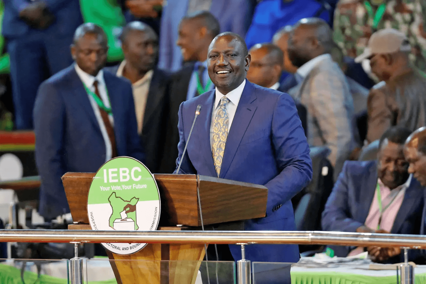 Kenya's Deputy President William Ruto and presidential candidate for the United Democratic Alliance (UDA) and Kenya Kwanza political coalition, speaks after being declared the winner of Kenya's presidential election. REUTERS/Thomas Mukoya