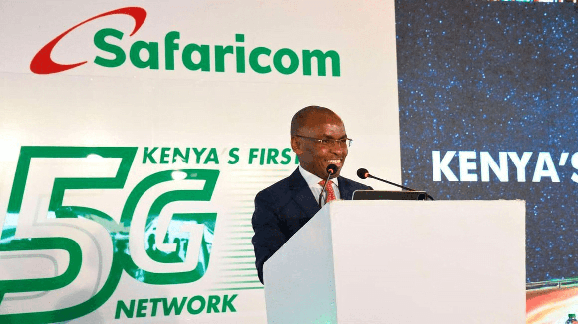Safaricom CEO Peter Ndegwa during the 5G launch in Kenya