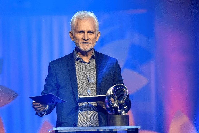 Belarusian human rights activist Ales Bialiatski [File: Anders Wiklund/TT News Agency via Reuters]