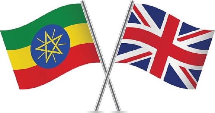Ethiopia and UK Flag
